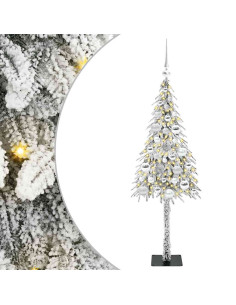 Albero di Natale con 150 LED Bianco 120 cm PE e Acciaio 2