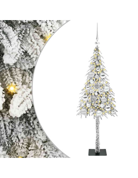 Albero di Natale con 150 LED Bianco 120 cm PE e Acciaio