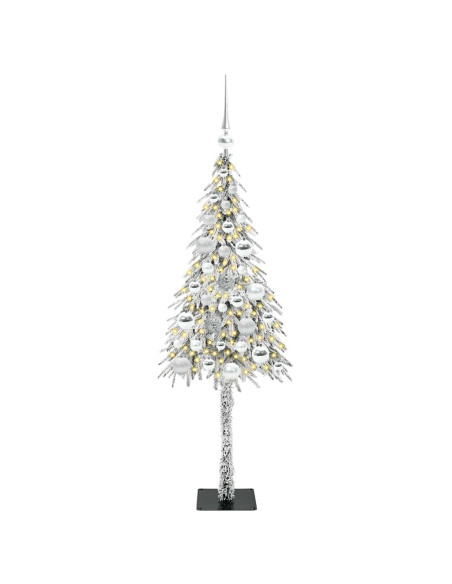 Albero di Natale con 150 LED Bianco 120 cm PE e Acciaio