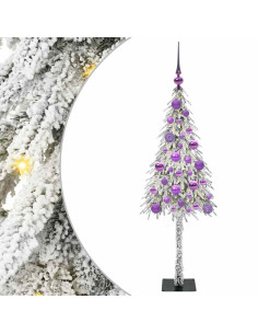 Albero di Natale con 150 LED Bianco 120 cm PE e Acciaio 2