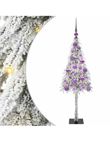 Albero di Natale con 150 LED Bianco 120 cm PE e Acciaio