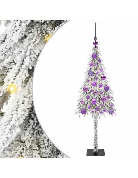 Albero di Natale con 150 LED Bianco 120 cm PE e Acciaio
