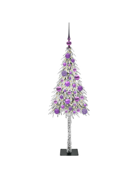 Albero di Natale con 150 LED Bianco 120 cm PE e Acciaio