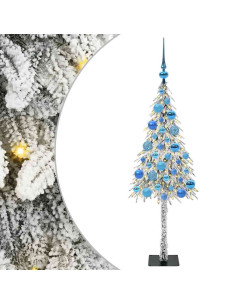 Albero di Natale con 150 LED Bianco 120 cm PE e Acciaio 2