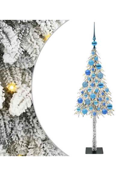Albero di Natale con 150 LED Bianco 120 cm PE e Acciaio