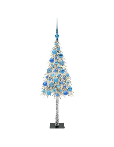 Albero di Natale con 150 LED Bianco 120 cm PE e Acciaio