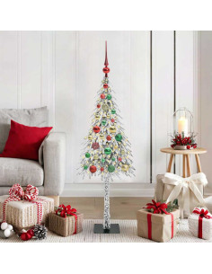 Albero di Natale con 150 LED Bianco 120 cm PE e Acciaio 2