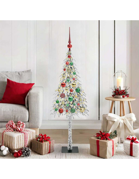 Albero di Natale con 150 LED Bianco 120 cm PE e Acciaio