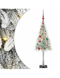 Albero di Natale con 150 LED Bianco 120 cm PE e Acciaio 2