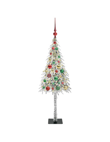 Albero di Natale con 150 LED Bianco 120 cm PE e Acciaio