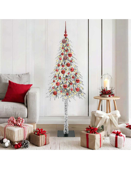 Albero di Natale con 150 LED Bianco 150 cm PE e Acciaio