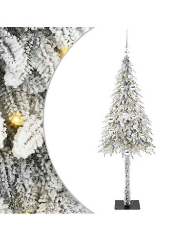 Albero di Natale con 150 LED Bianco 150 cm PE e Acciaio