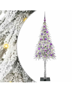 Albero di Natale con 150 LED Bianco 150 cm PE e Acciaio 2