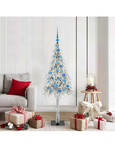 Albero di Natale con 150 LED Bianco 150 cm PE e Acciaio