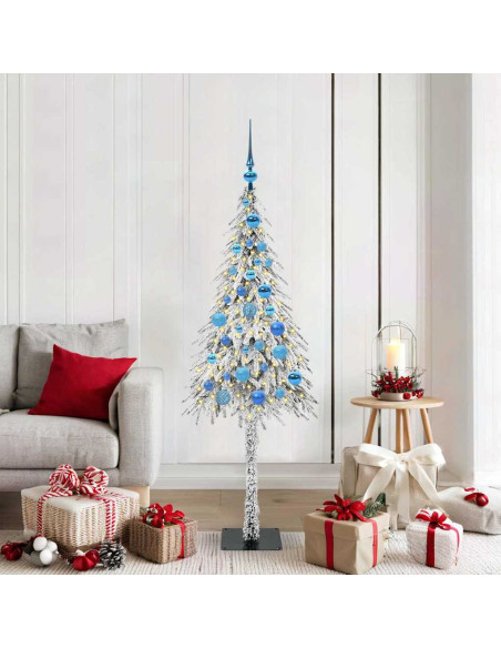 Albero di Natale con 150 LED Bianco 150 cm PE e Acciaio