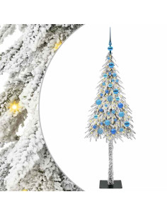 Albero di Natale con 150 LED Bianco 150 cm PE e Acciaio 2