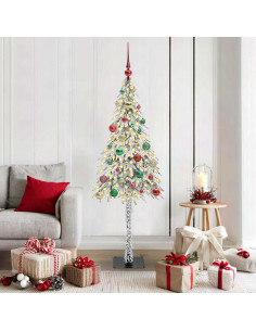 Albero di Natale con 150 LED Bianco 150 cm PE e Acciaio 2