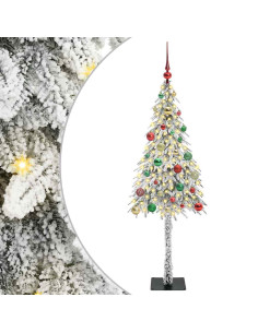 Albero di Natale con 150 LED Bianco 150 cm PE e Acciaio 2