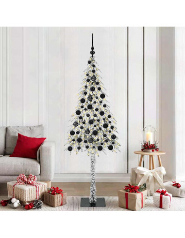 Albero di Natale con 300 LED Bianco 180 cm PE e Acciaio