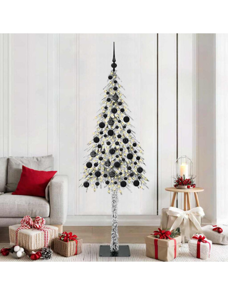 Albero di Natale con 300 LED Bianco 180 cm PE e Acciaio