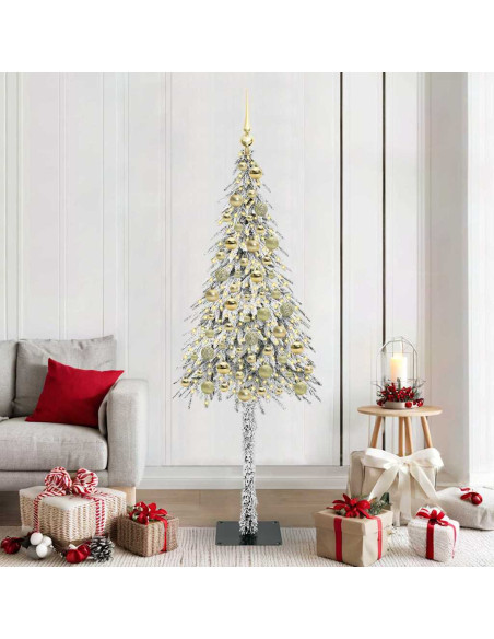 Albero di Natale con 300 LED Bianco 180 cm PE e Acciaio