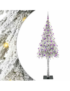 Albero di Natale con 300 LED Bianco 180 cm PE e Acciaio 2