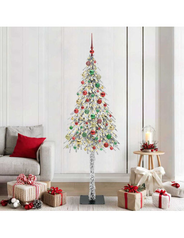 Albero di Natale con 300 LED Bianco 180 cm PE e Acciaio