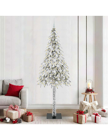 Albero di Natale con 300 LED Bianco 210 cm PE e Acciaio