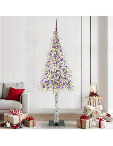 Albero di Natale con 300 LED Bianco 210 cm PE e Acciaio