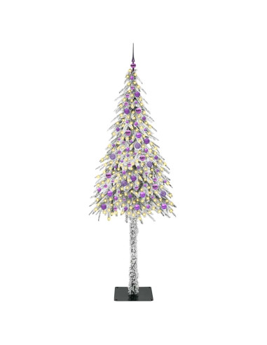 Albero di Natale con 300 LED Bianco 210 cm PE e Acciaio