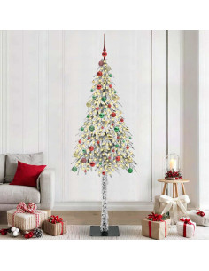 Albero di Natale con 300 LED Bianco 210 cm PE e Acciaio 2