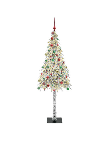 Albero di Natale con 300 LED Bianco 210 cm PE e Acciaio