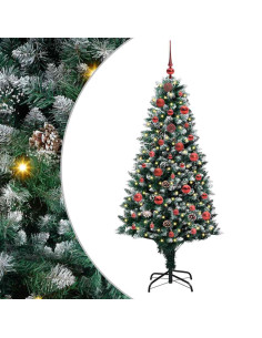 Albero di Natale artificiale con 150 LED Verde 150 cm 2