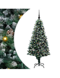 Albero di Natale artificiale con 150 LED Verde 150 cm 2