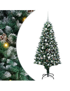 Albero di Natale artificiale con 150 LED Verde 150 cm 2