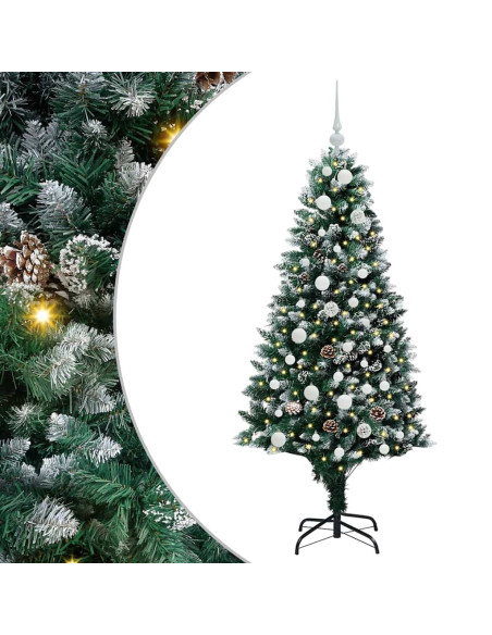 Albero di Natale artificiale con 150 LED Verde 150 cm