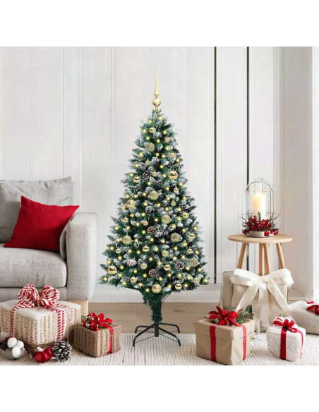 Albero di Natale artificiale con 150 LED Verde 150 cm