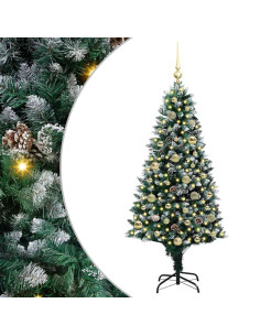 Albero di Natale artificiale con 150 LED Verde 150 cm 2