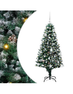 Albero di Natale artificiale con 150 LED Verde 150 cm 2
