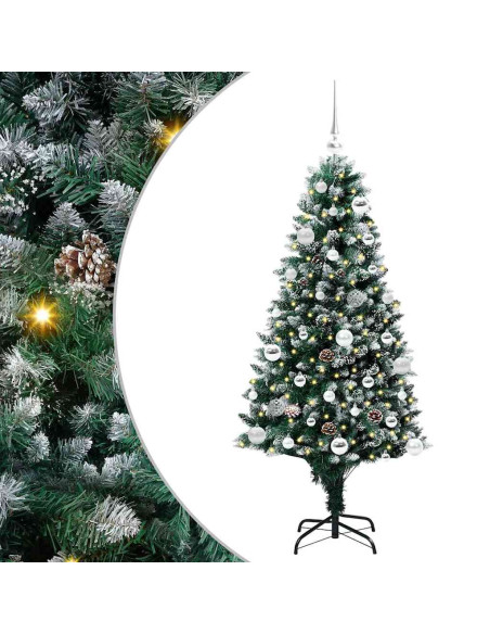 Albero di Natale artificiale con 150 LED Verde 150 cm