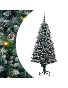 Albero di Natale artificiale con 150 LED Verde 150 cm 2