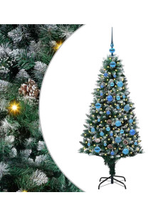 Albero di Natale artificiale con 150 LED Verde 150 cm 2