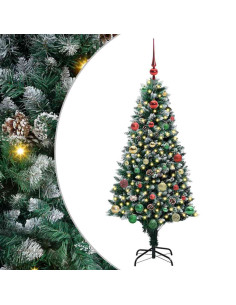 Albero di Natale artificiale con 150 LED Verde 150 cm 2