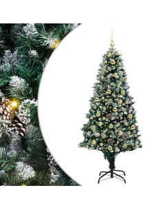 Albero di Natale artificiale con 300 LED Verde 180 cm 2