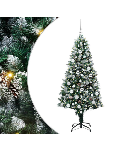 Albero di Natale artificiale con 300 LED Verde 180 cm