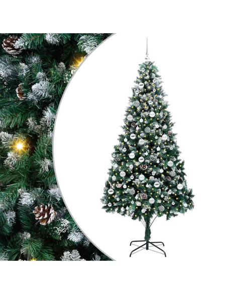 Albero di Natale artificiale con 300 LED Verde 210 cm