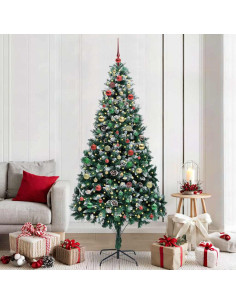 Albero di Natale artificiale con 300 LED Verde 210 cm 2