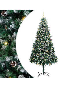 Albero di Natale artificiale con 300 LED Verde 240 cm 2