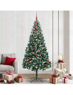 Albero di Natale artificiale con 300 LED Verde 240 cm 2