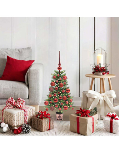 Albero di Natale con 150 LED con supporto Verde 65 cm PE